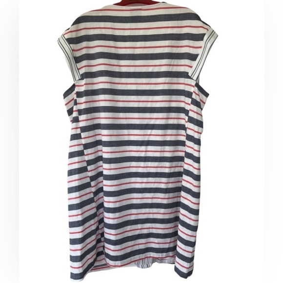 Vivi by Violet Weekend Women's Striped Sleeveless Dress M Side Pockets - Picture 5 of 8